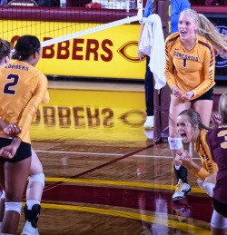 Volleyball Players on Court